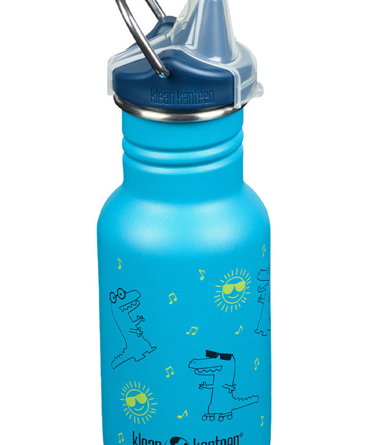 Klean Kanteen Edelstahl Trinkflasche Kid Classic Sippy Cap 355ml-Dinos