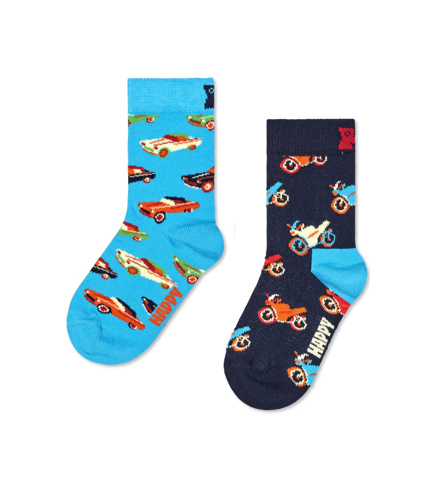 Happy Socks Kids 2-Pack Cars Socks