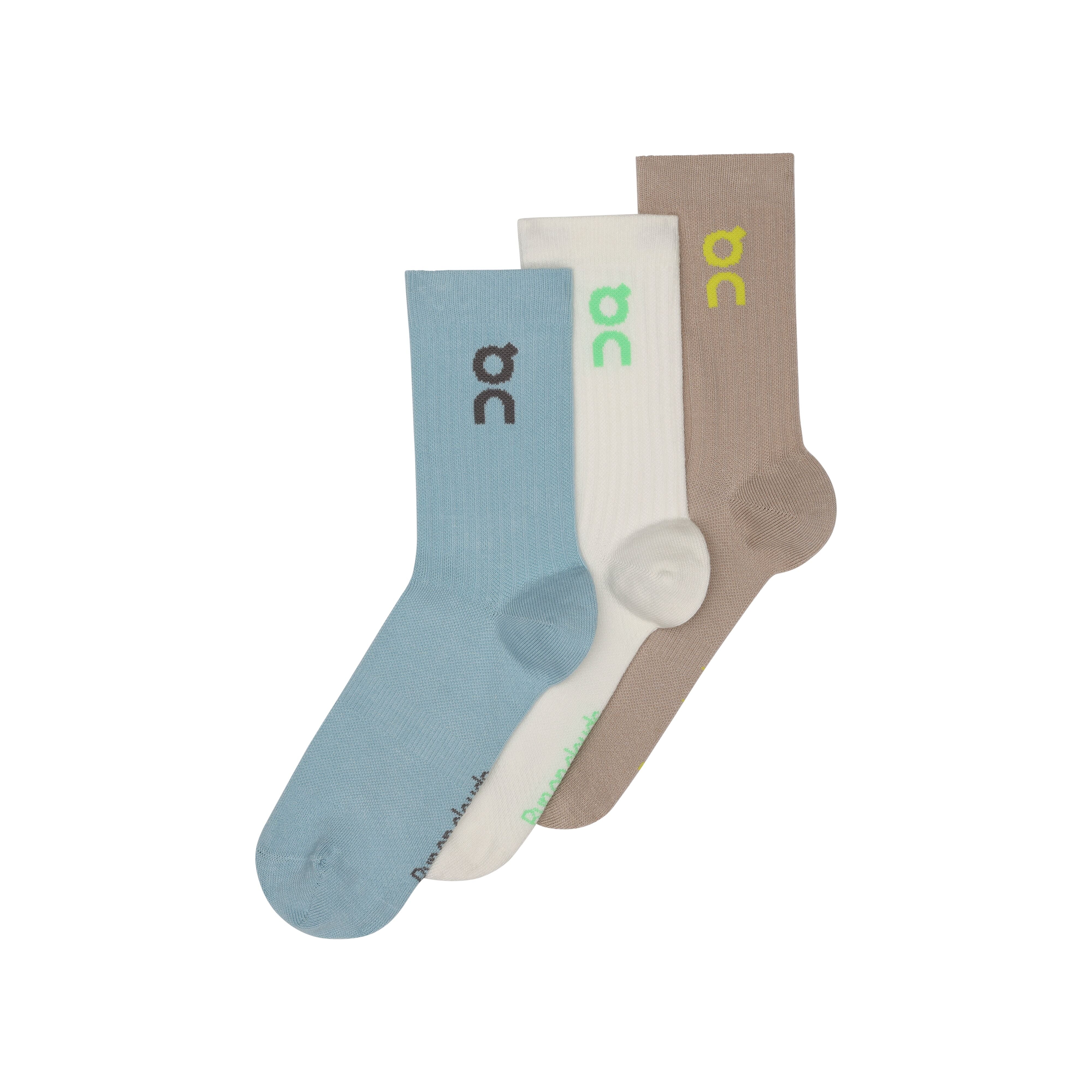 On Logo Sock High 3P Unisex desert wash