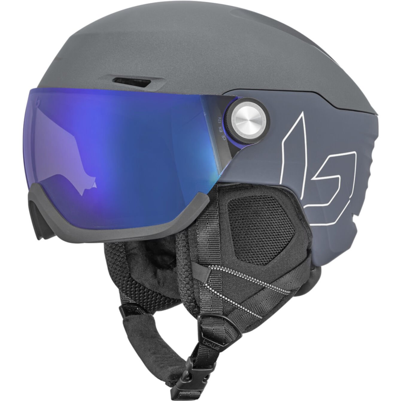 Bollé V-Ryft Pure Visier Helm - Black Coal Matte - Photochromic Blue Cat