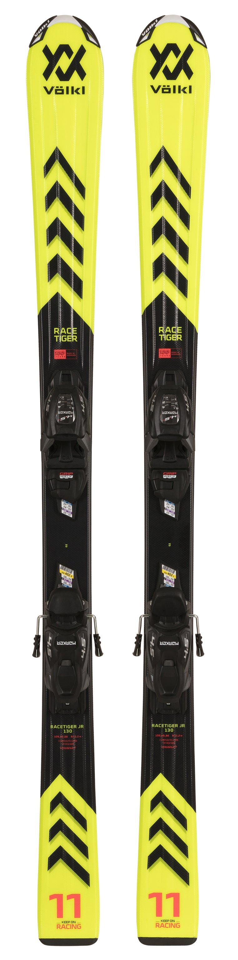 Völkl Racetiger JR yellow + 7.0 VMotion JR 23/24