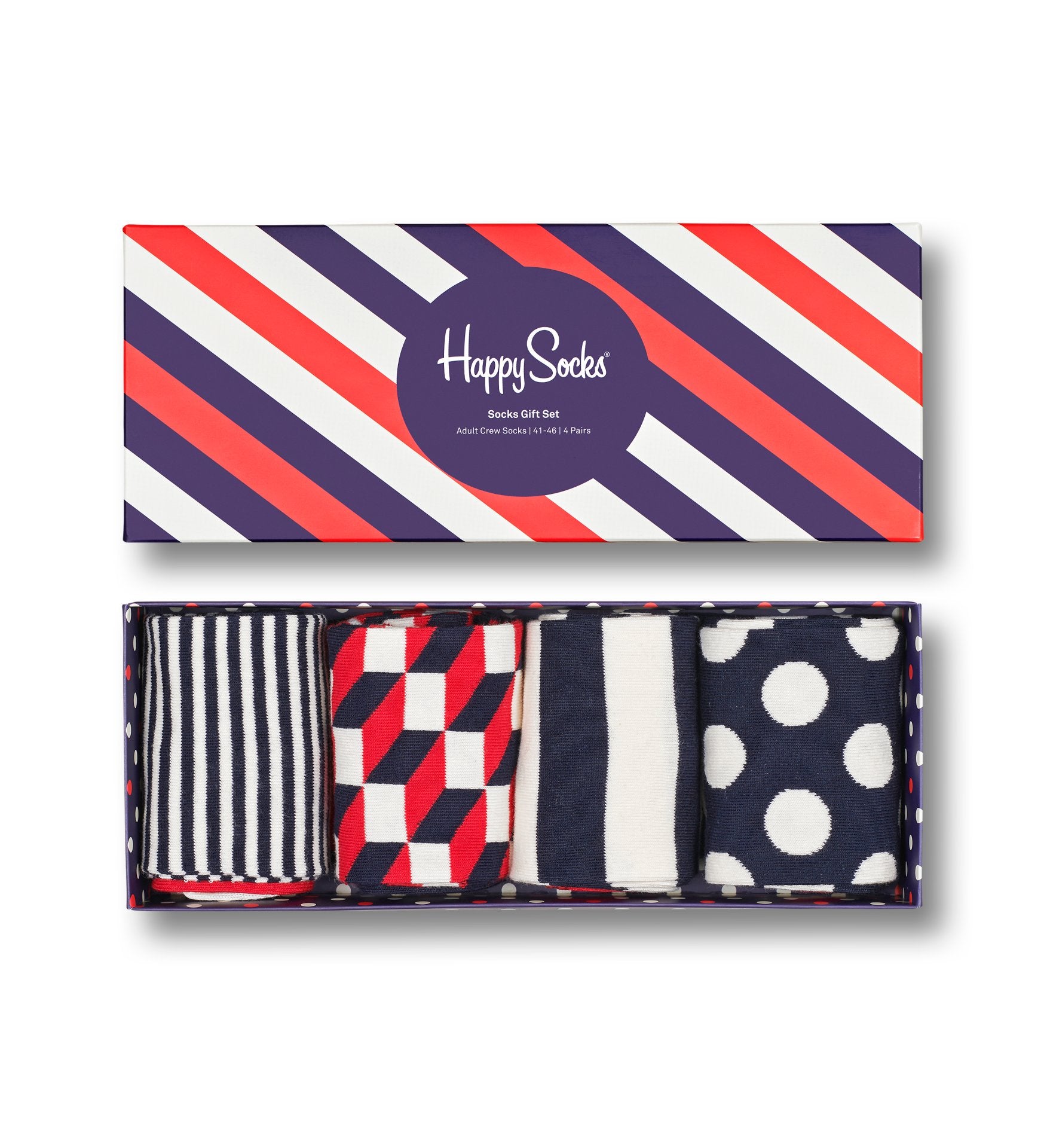 Happy Socks 4-Pack Classic Navy Gift Box