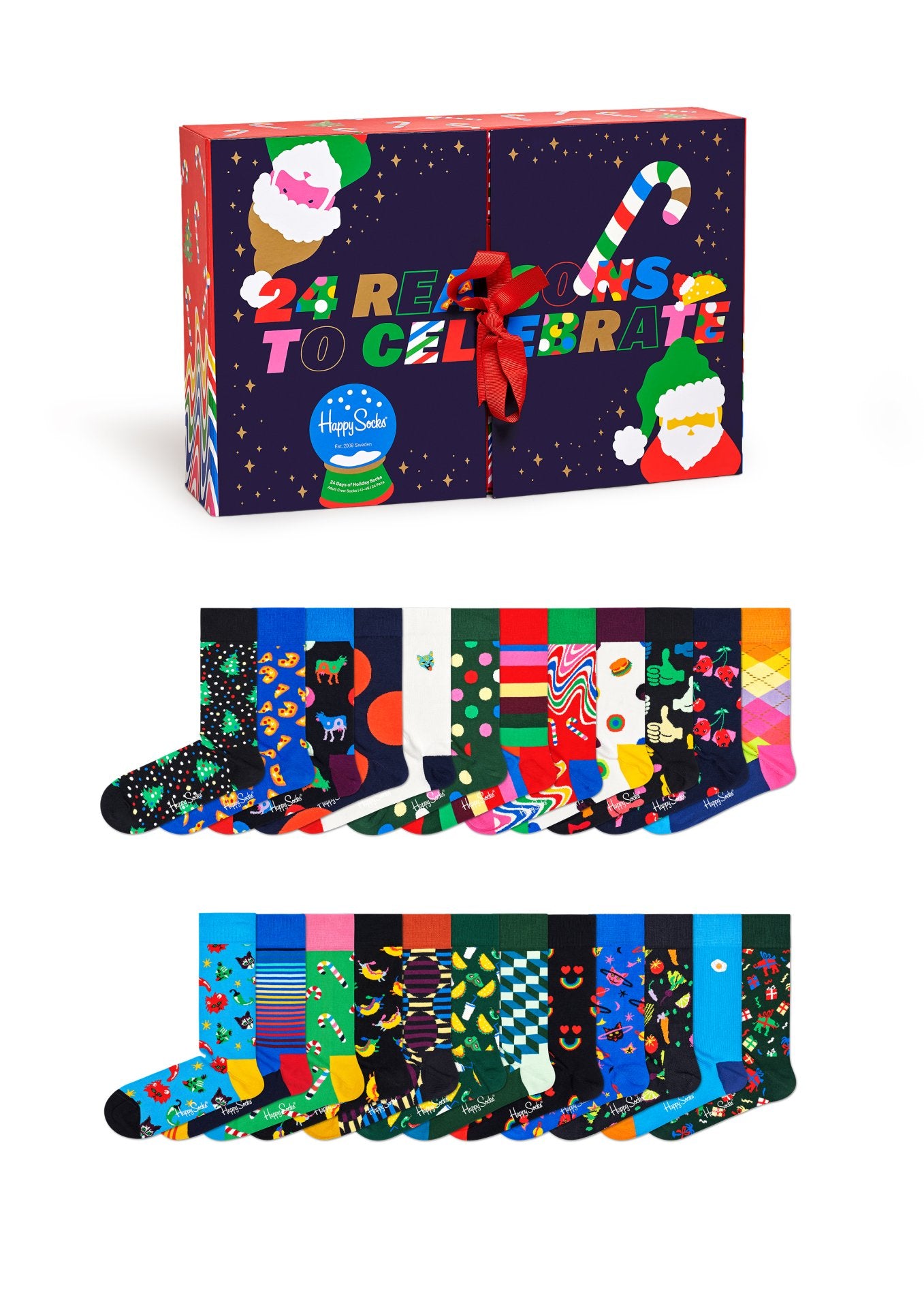 Happy Socks Adventskalender 24 Pack Holiday Box