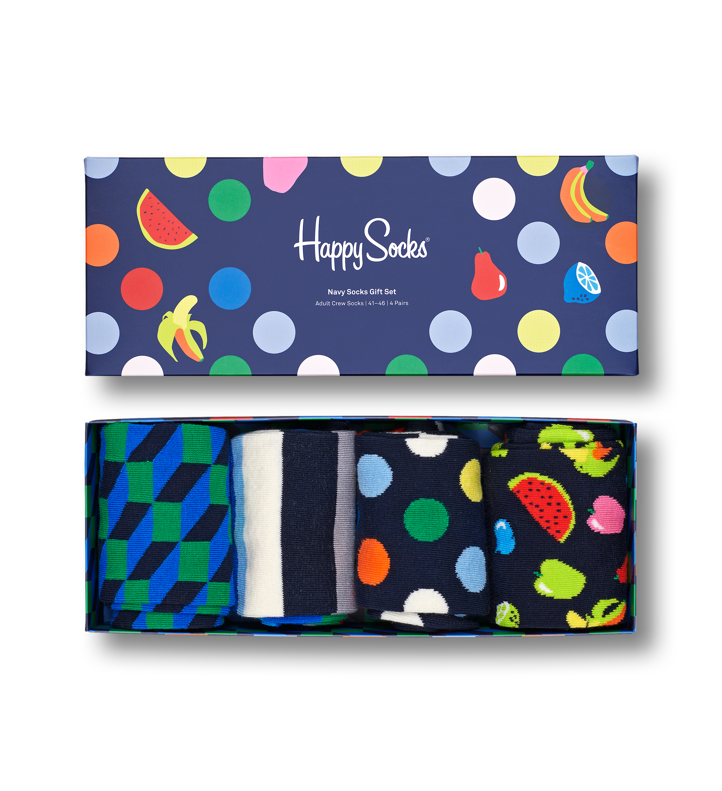 Happy Socks 4-Pack Navy Gift Box