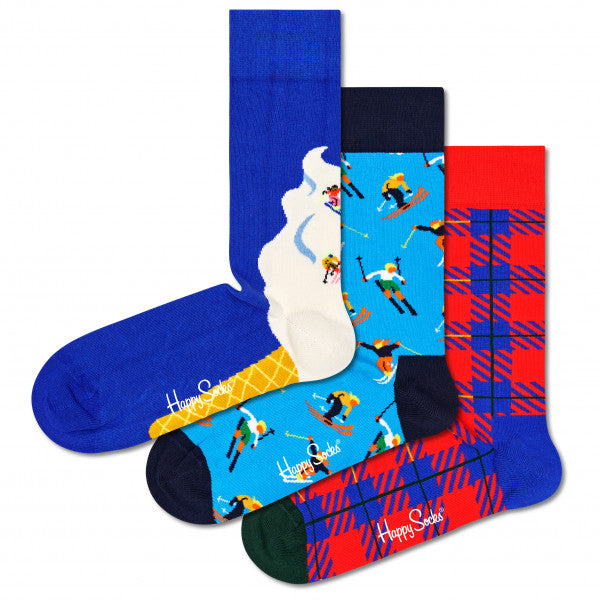 Happy Socks 3-Pack Downhill Skiing Socks Gift Set