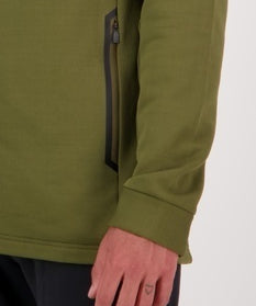 Mons Royale Arcadia Merino Fleece Hoody-dark olive