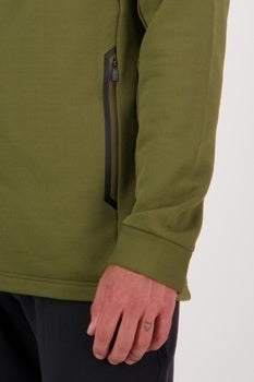 Mons Royale Arcadia Merino Fleece Hoody-dark olive