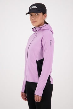 Mons Royale Approach Merino Shift Fleece Hood wmn orchid-black