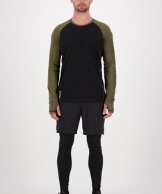 Mons Royale Temple Tech Langarmshirt-dark olive-black