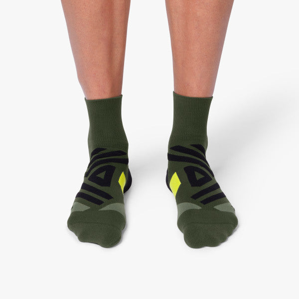 On Mid Sock jungle/lime