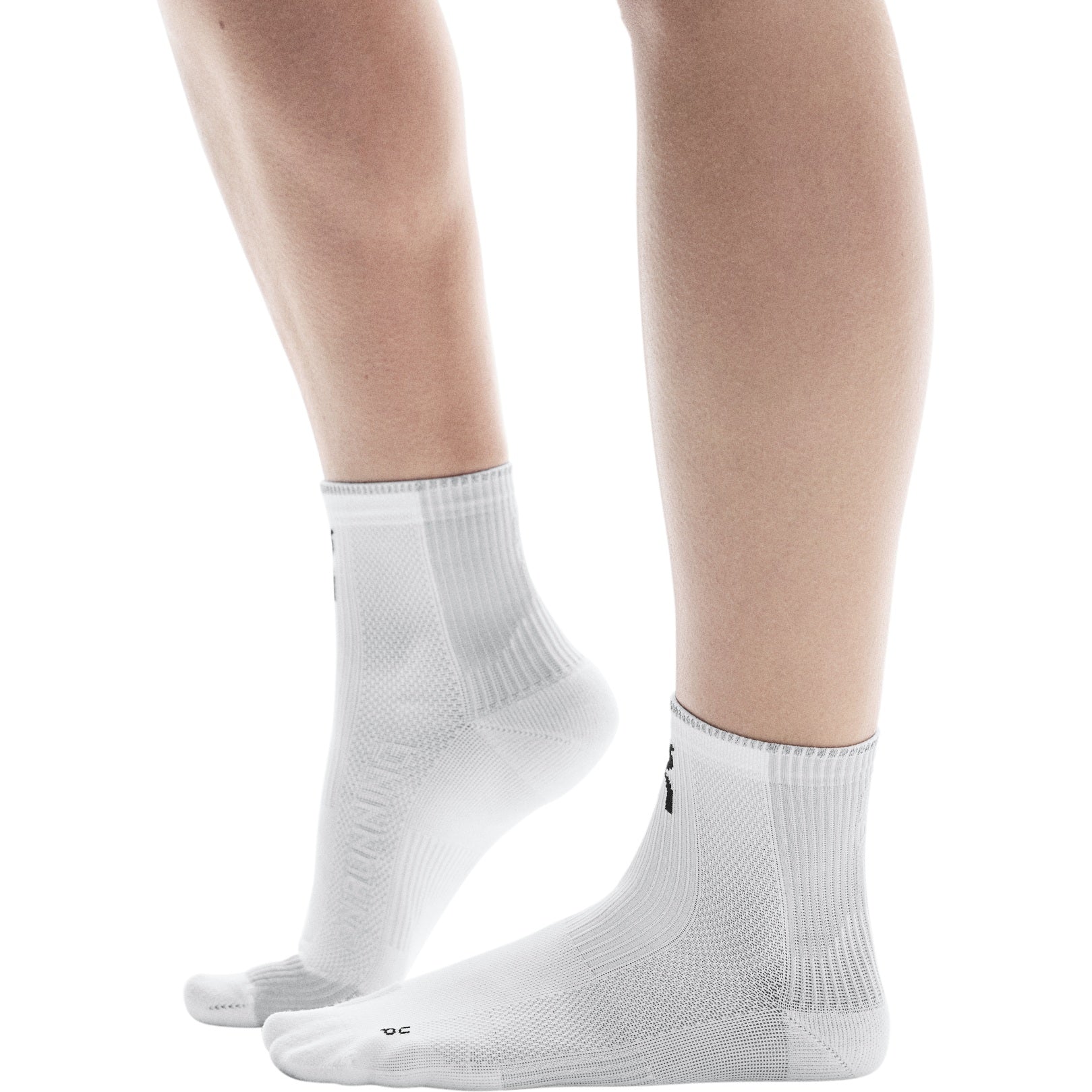 On Performance Run Sock Mid 1 Unisex - White glacier