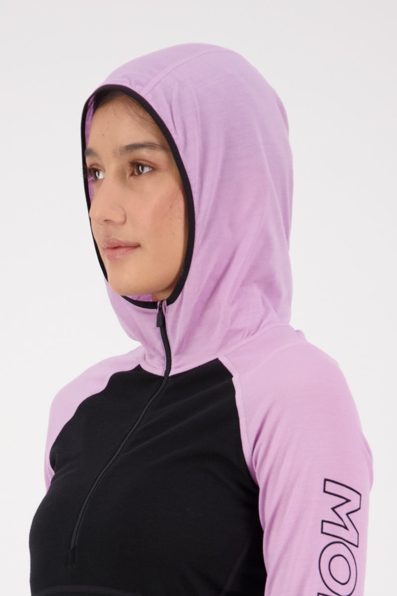 Mons Royale Bella Tech Hood wmn-orchid-black
