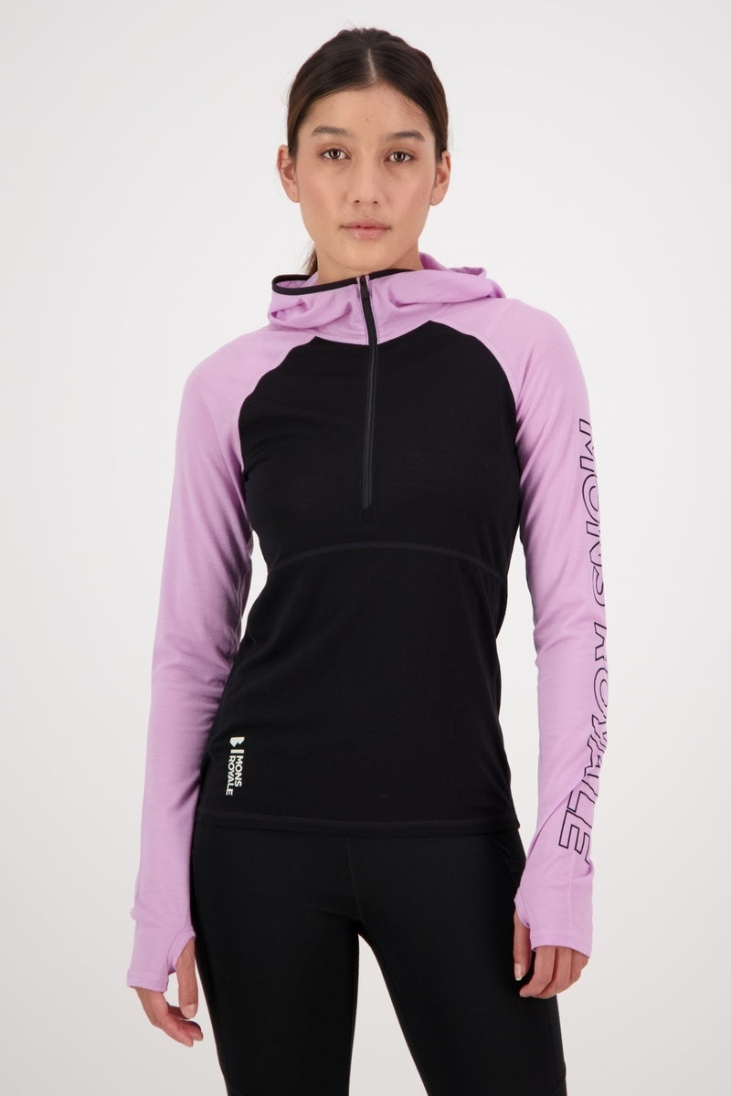 Mons Royale Bella Tech Hood wmn-orchid-black