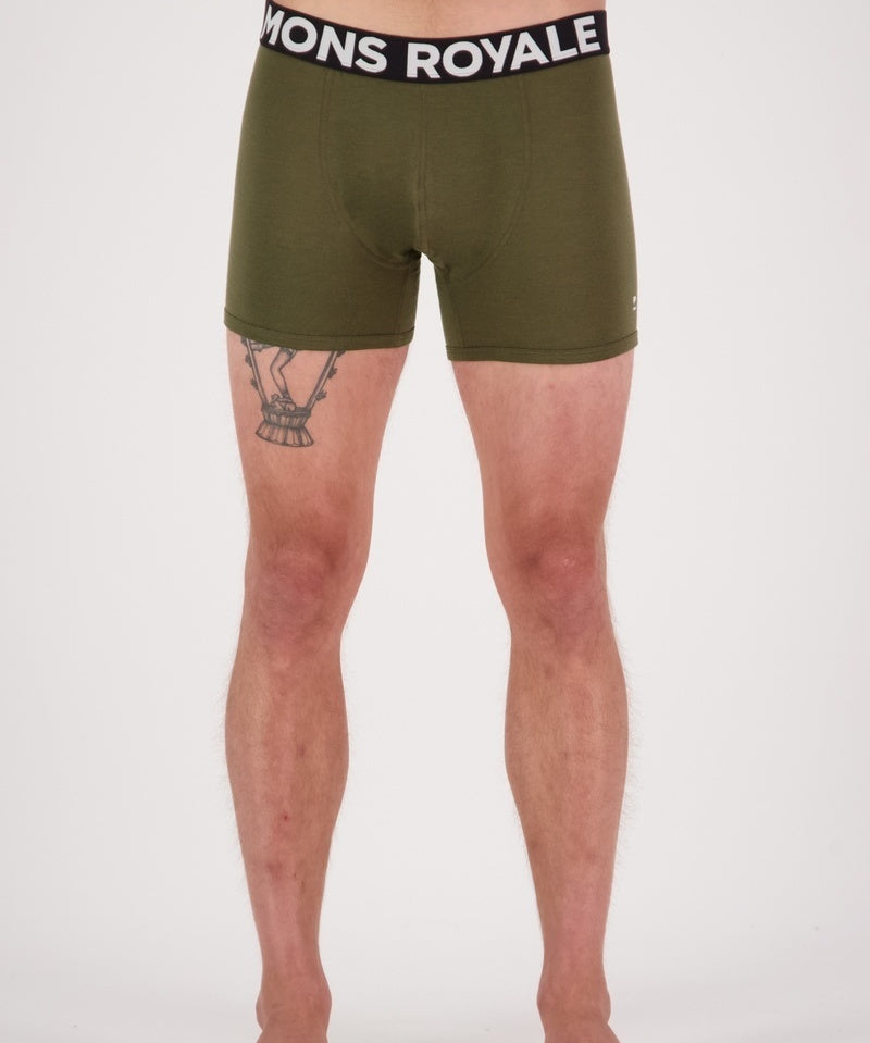 Mons Royale Hold 'em Shorty Boxer-dark olive