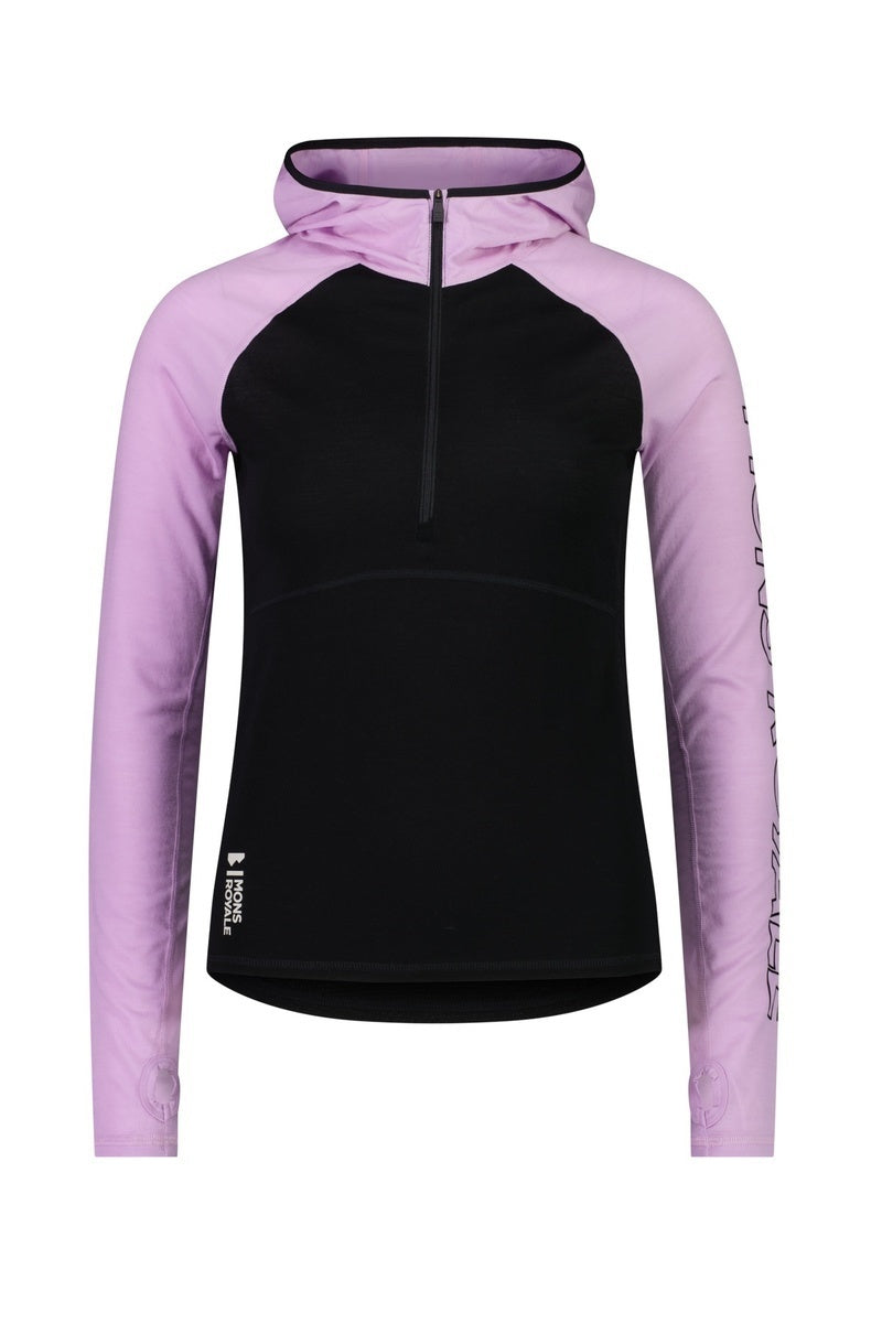 Mons Royale Bella Tech Hood wmn-orchid-black